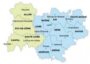 carte dept alpes-auvergne